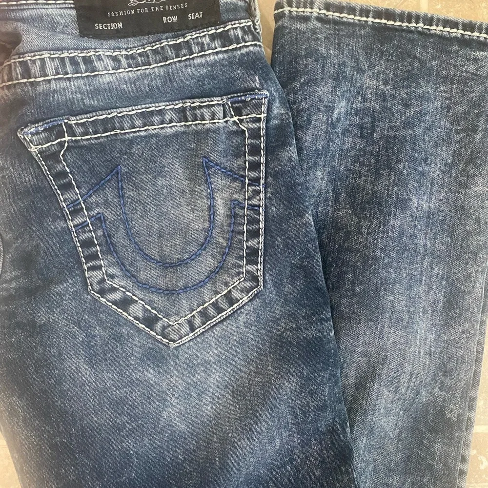 True Religion Dark Blue Straight Leg Jeans - Picture 3 of 4